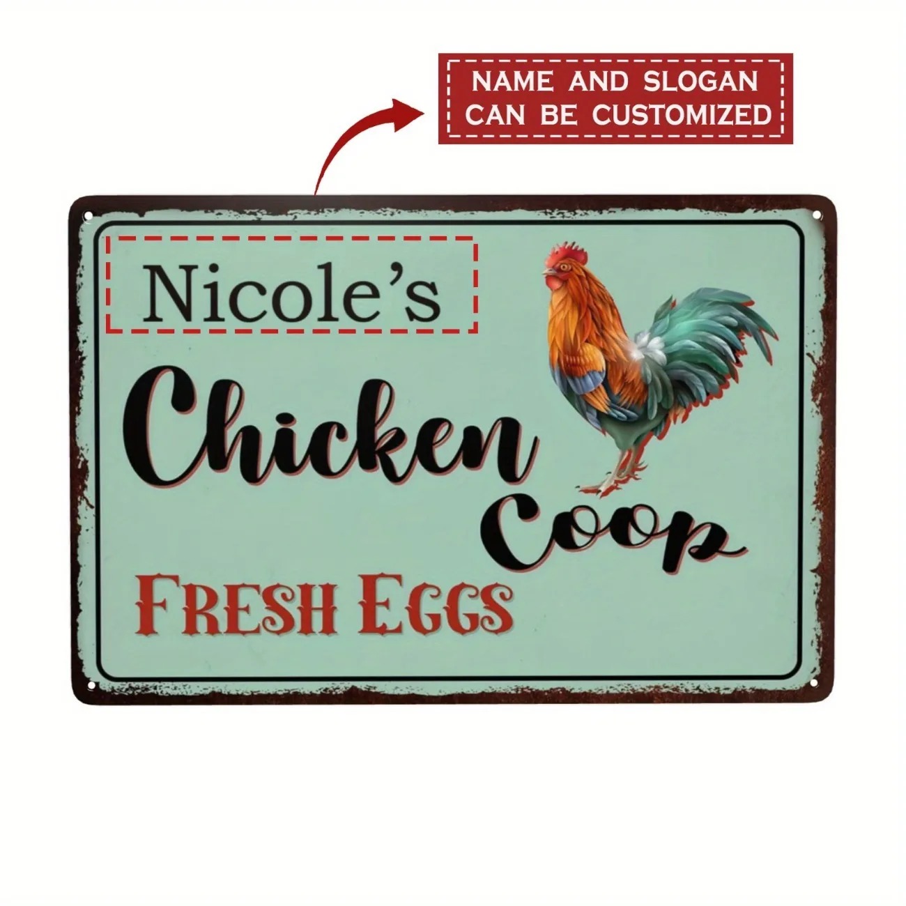 Urban Farming Wall - Custom Text Chicken Coop Sign Personalized