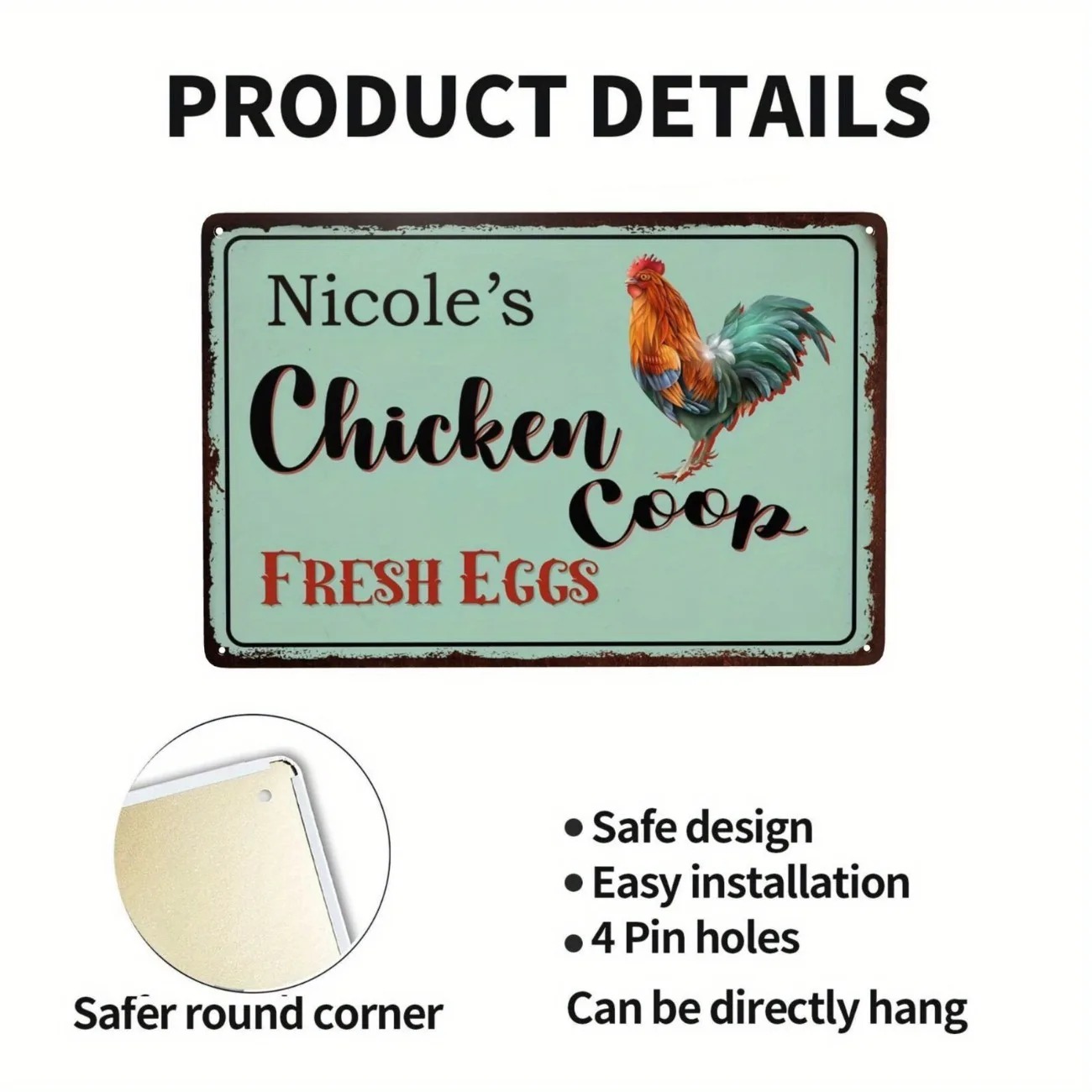 Custom Text Chicken Coop Sign  - огляд і ціна Urban Farming Wall